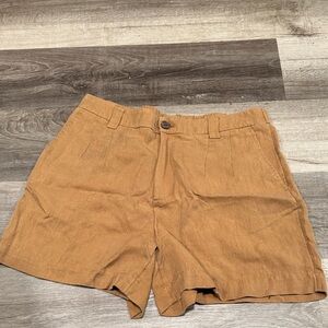 a new day Tan High-Waist Linen Blend Shorts